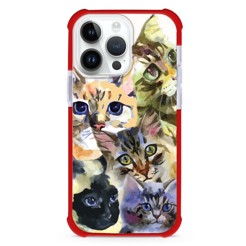 Watercolour Cat iPhone Magsafe 兼容超強防摔保護殼