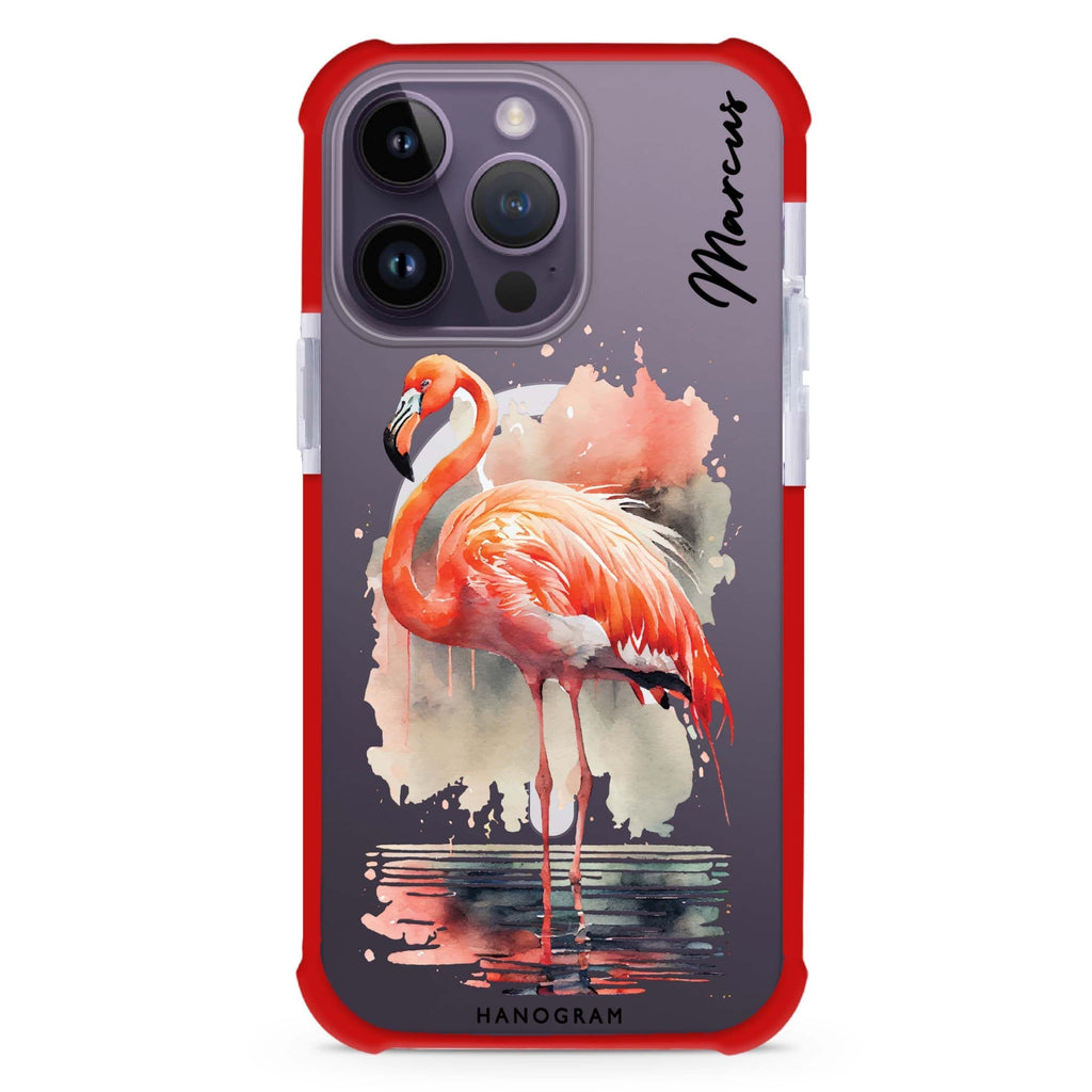 Flamingo in water iPhone Magsafe 兼容超強防摔保護殼