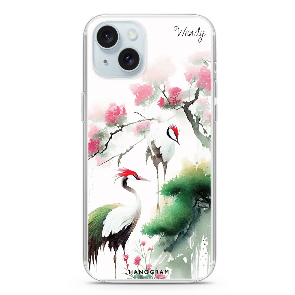 Pines & cranes iPhone 15 水晶透明保護殼