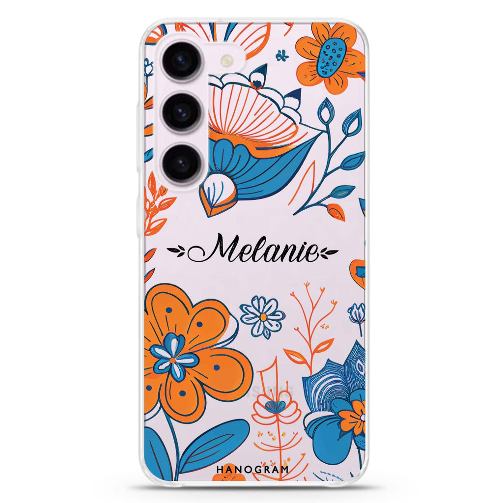 Floral Pattern Samsung Galaxy 水晶透明保護殼