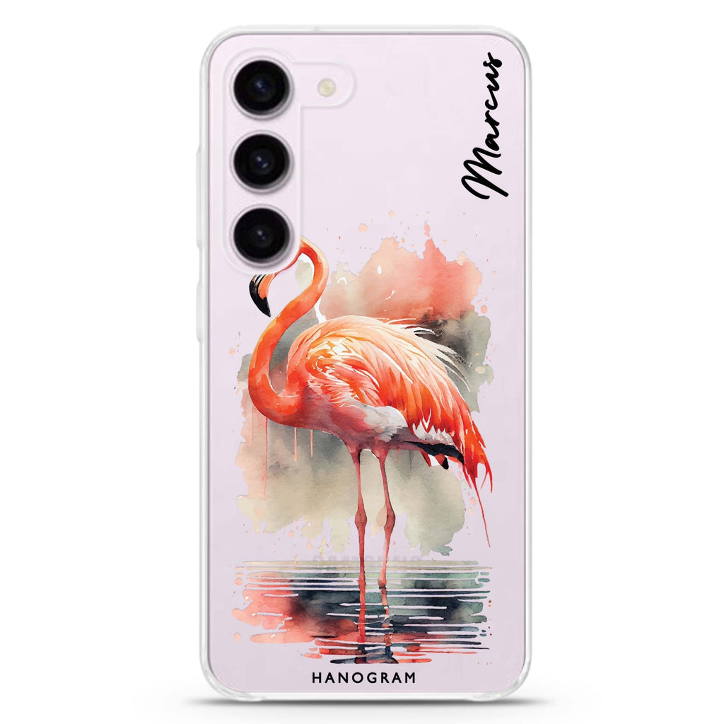 Flamingo in water Samsung Galaxy 水晶透明保護殼