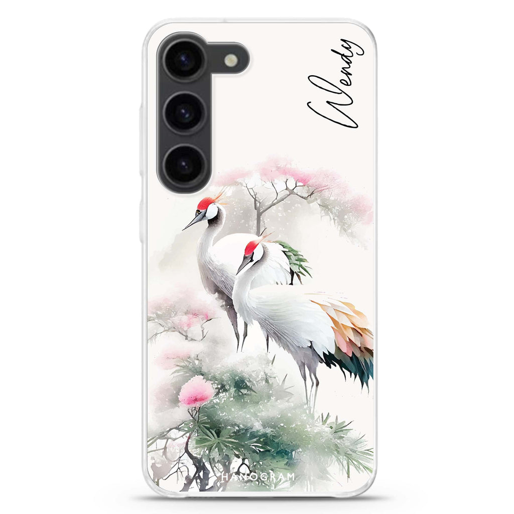 Pines & cranes Samsung Galaxy 水晶透明保護殼