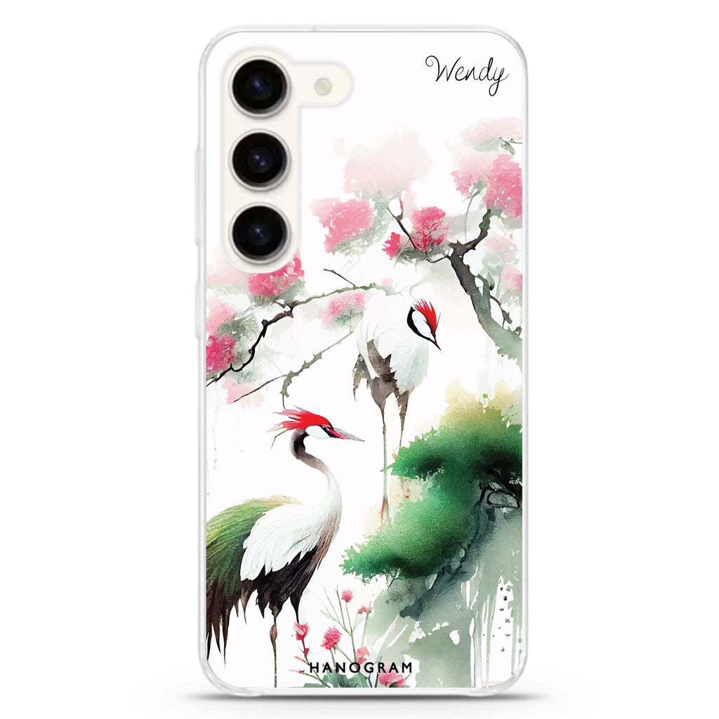 Pines & cranes Samsung Galaxy 水晶透明保護殼