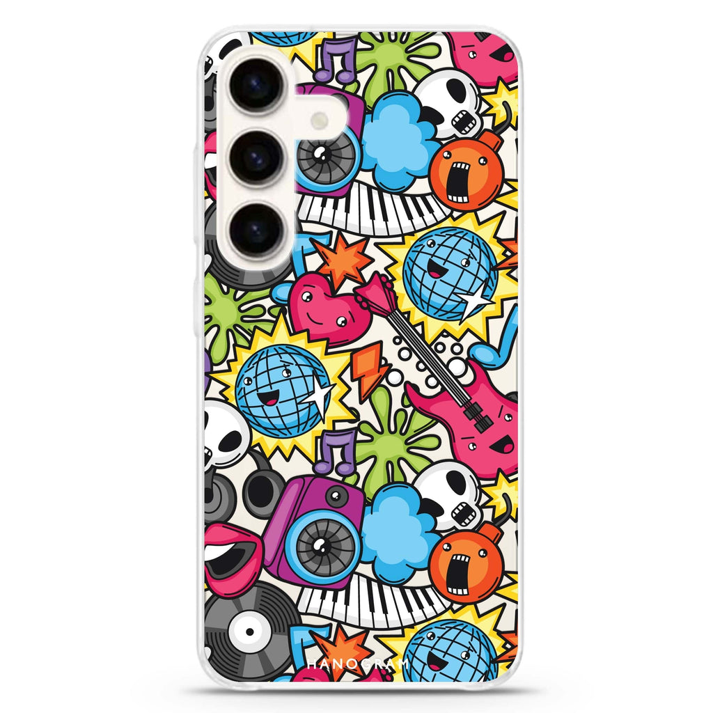 Music Time Samsung Galaxy S26/S25/S24 水晶透明保護殼正面展示