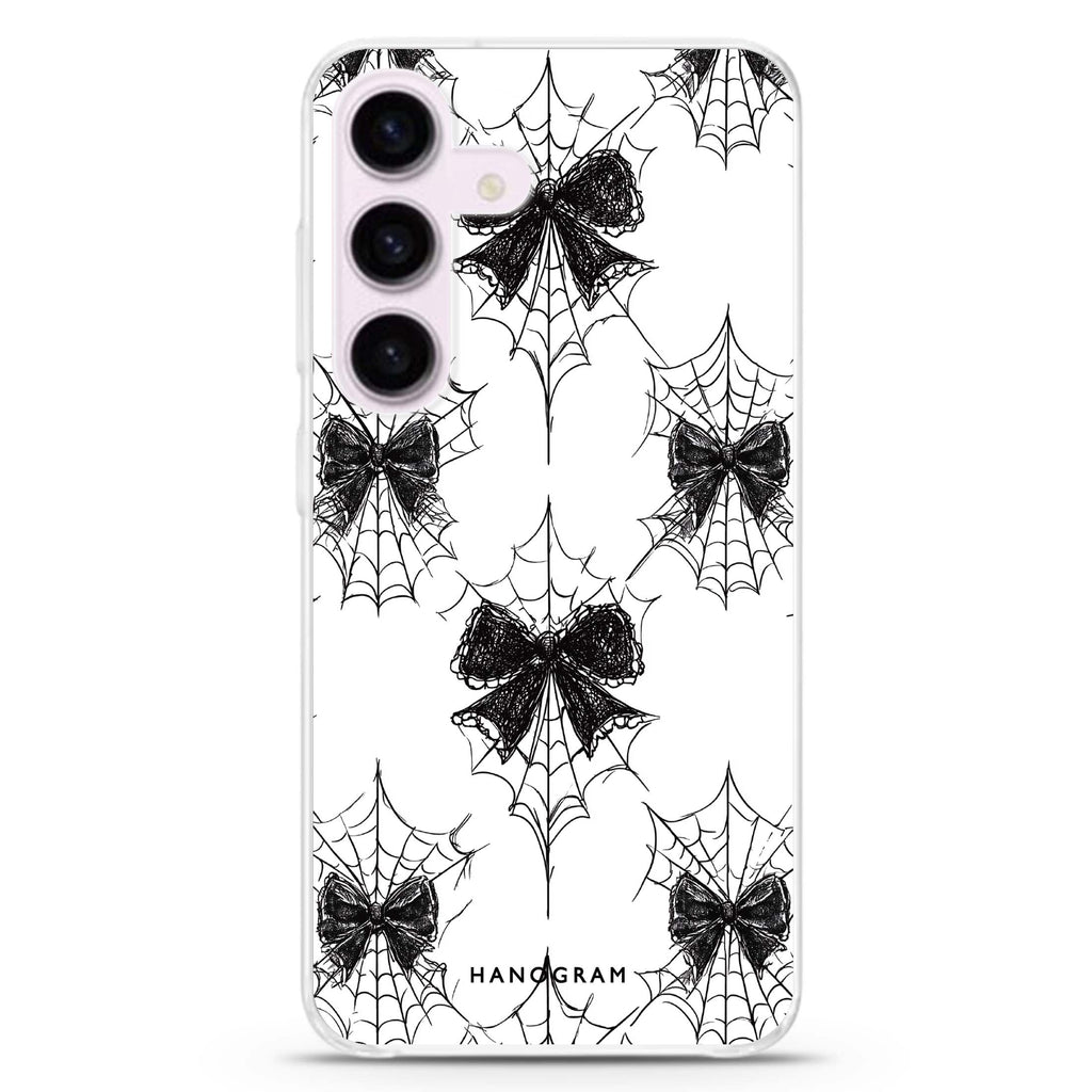 Gothic Web Lace Samsung Galaxy S26/S25/S24 水晶透明保護殼正面展示