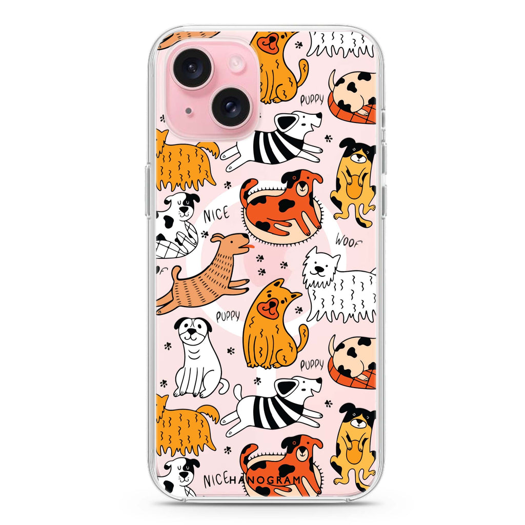 Furry Friends iPhone 15 Plus Magsafe 兼容水晶透明保護殼