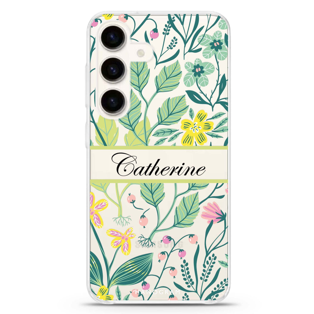 Fleur Fusion Samsung Galaxy S26/S25/S24 可加名字水晶透明保護殼正面展示