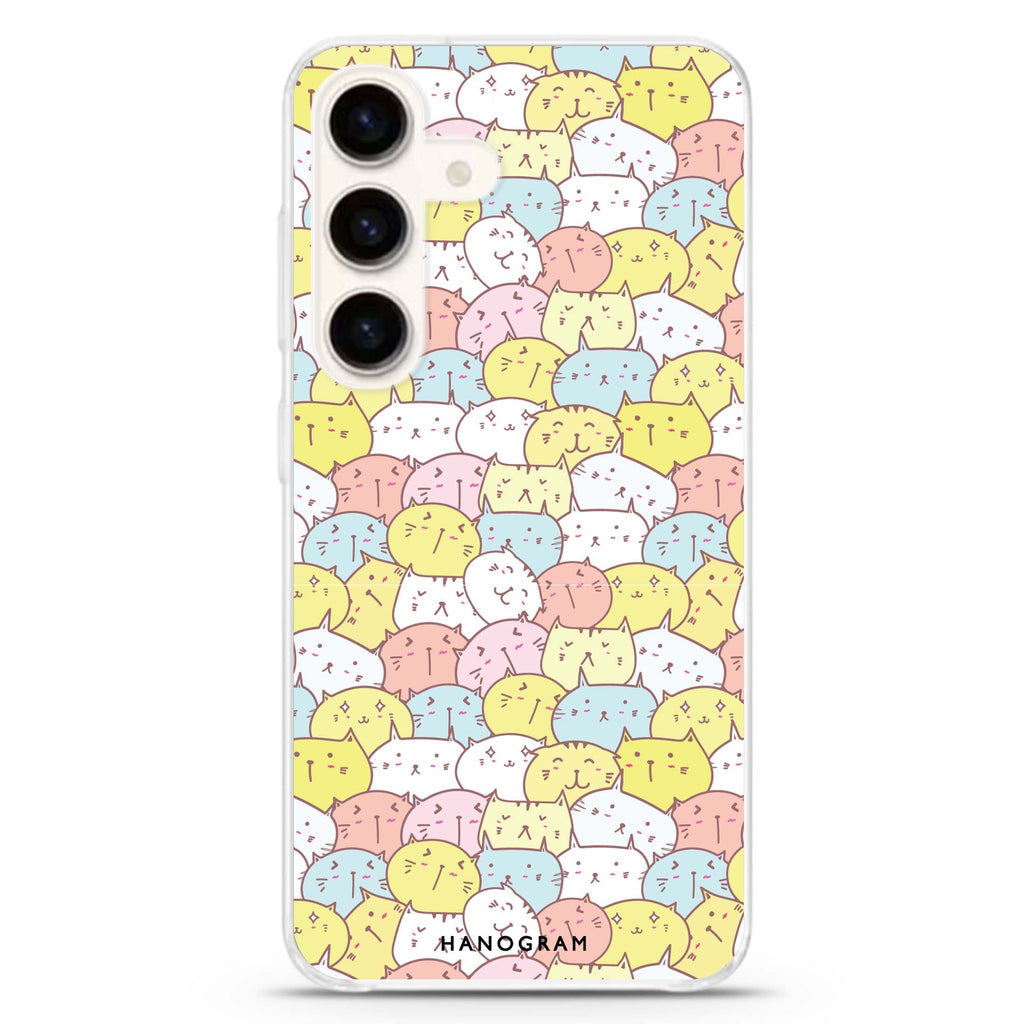 Meow Melodies Samsung Galaxy S26/S25/S24 水晶透明保護殼正面展示