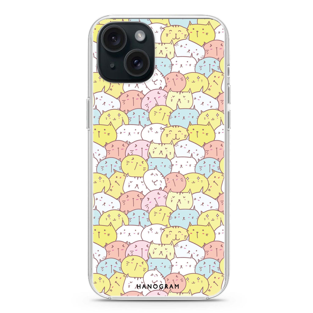 Meow Melodies iPhone 15 Plus Magsafe 兼容水晶透明保護殼