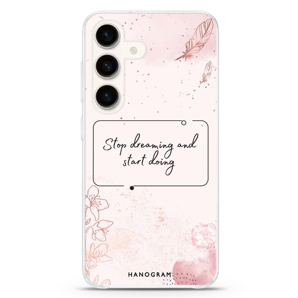Stop Dreaming Samsung Galaxy S26/S25/S24 水晶透明保護殼正面展示