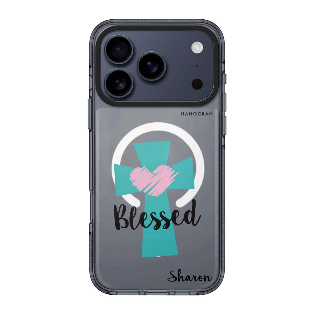 Blessed iPhone 17 Pro Max MagSafe 水晶透明保護殼 插畫圖案設計 可自訂名字及字色 圖1