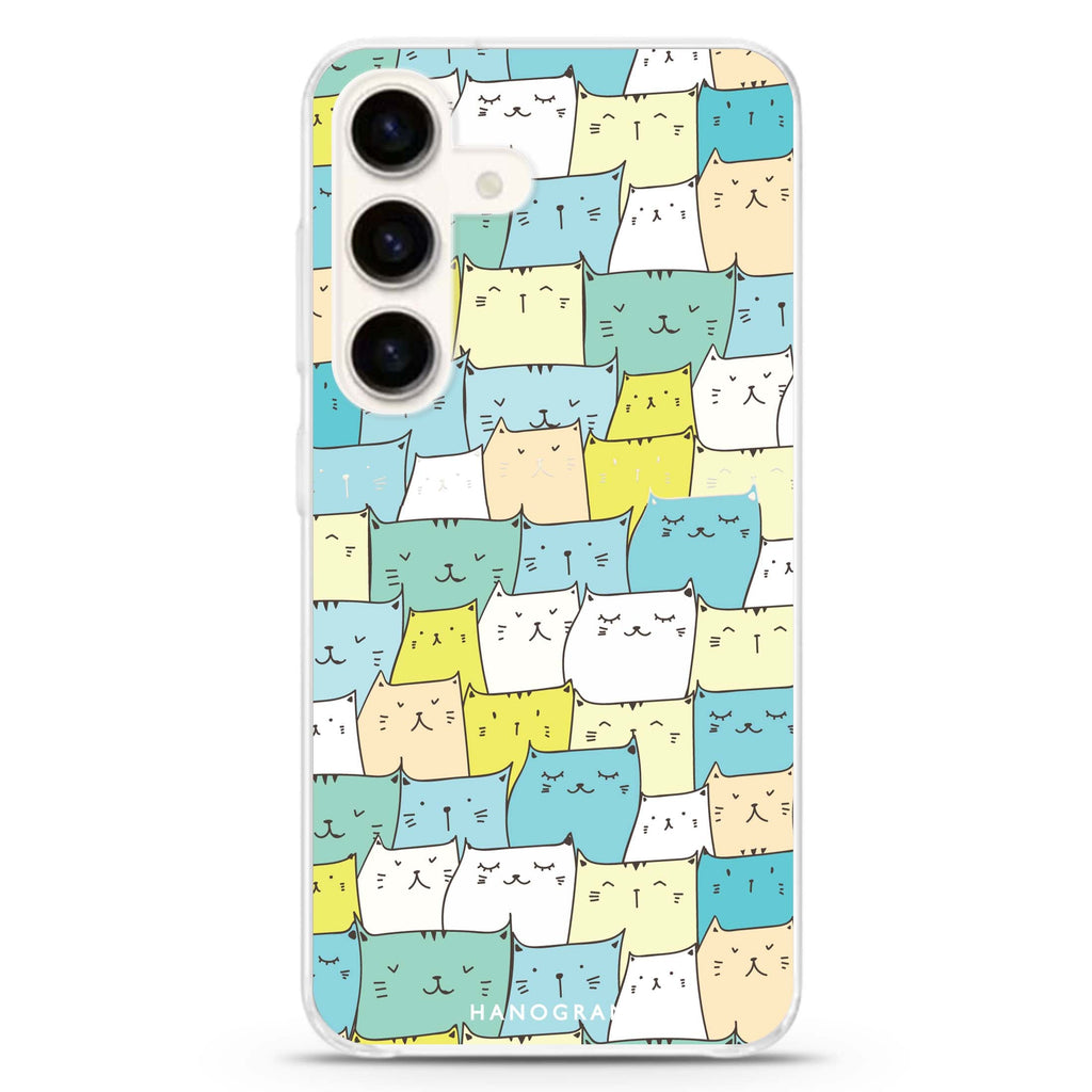 Kitty Chirps Samsung Galaxy S26/S25/S24 水晶透明保護殼正面展示