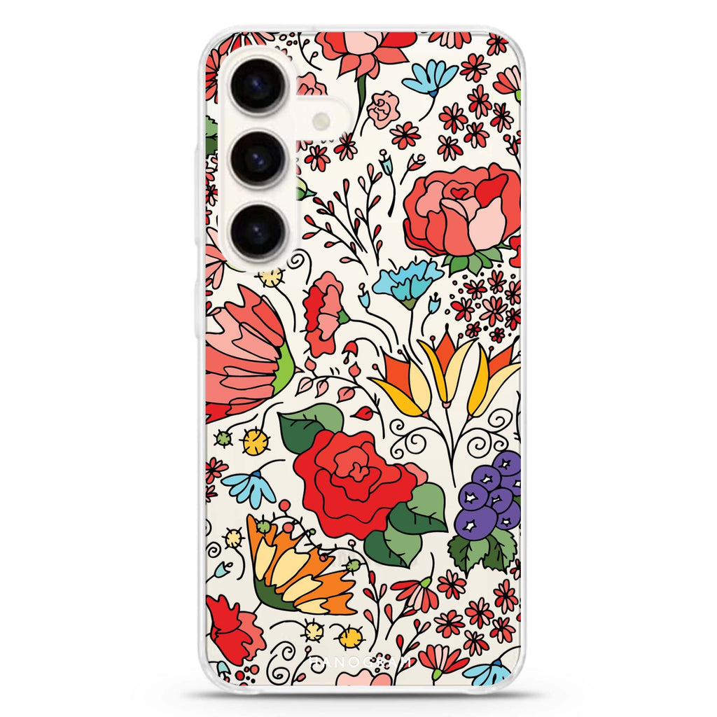 Petal Poetry Samsung Galaxy S26/S25/S24 水晶透明保護殼正面展示
