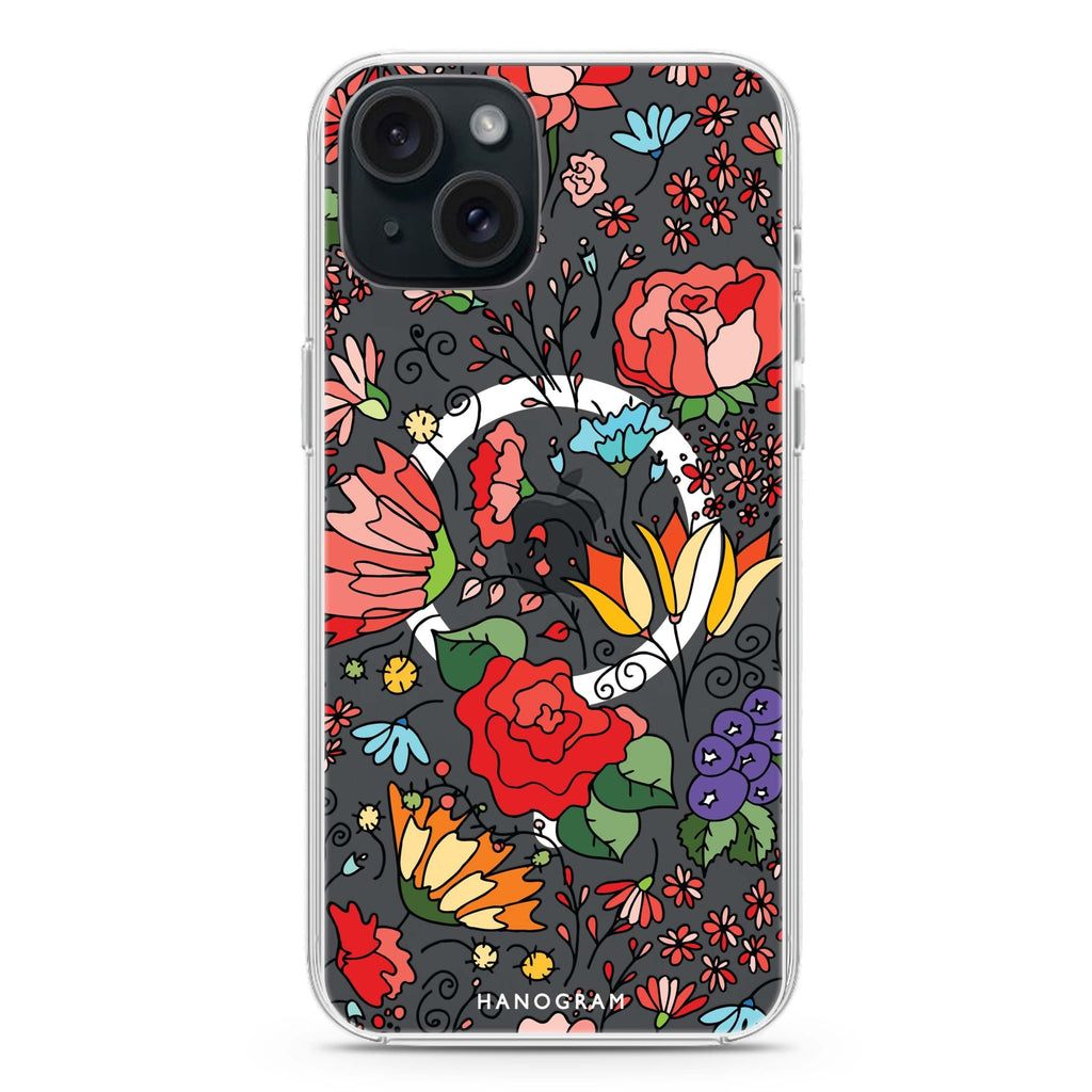 Petal Poetry iPhone 15 Plus Magsafe 兼容水晶透明保護殼
