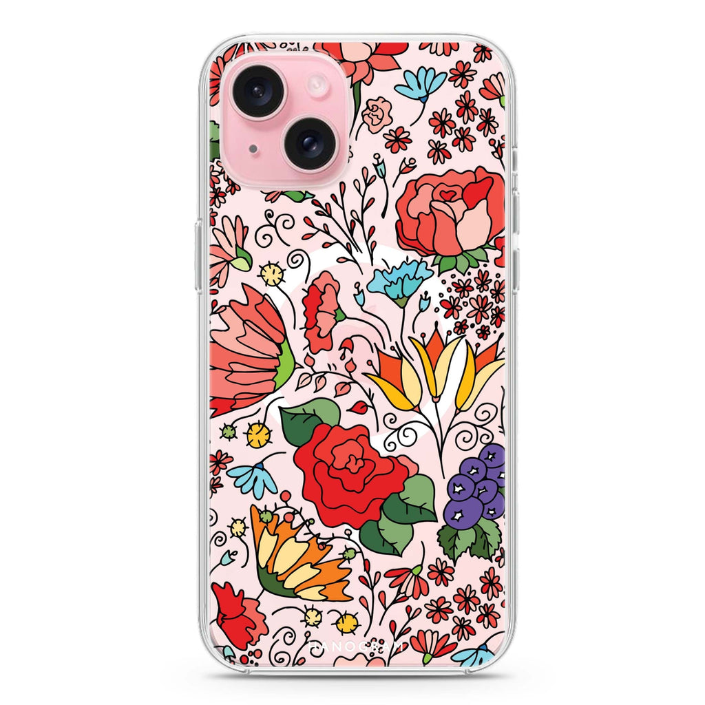 Petal Poetry iPhone 15 Magsafe 兼容水晶透明保護殼