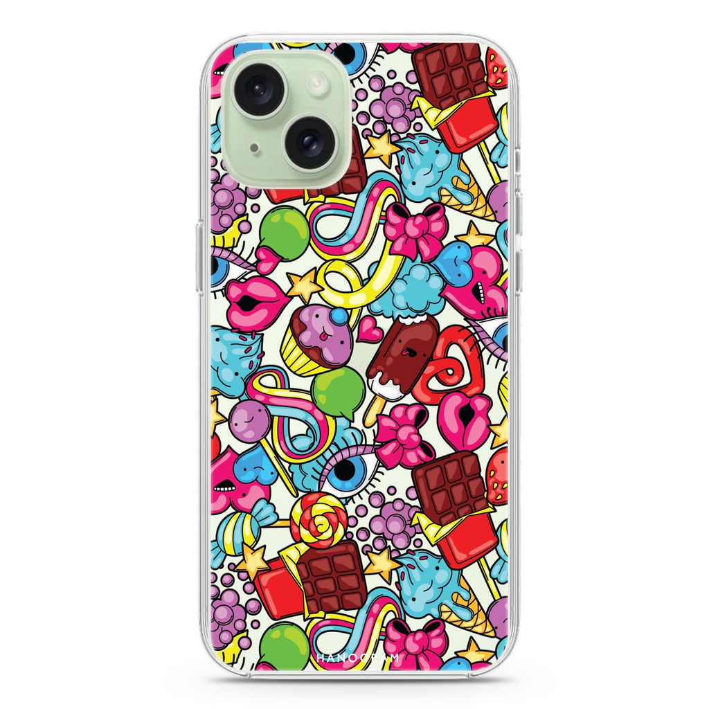 Doodle Delights iPhone 15 plus 水晶透明保護殼