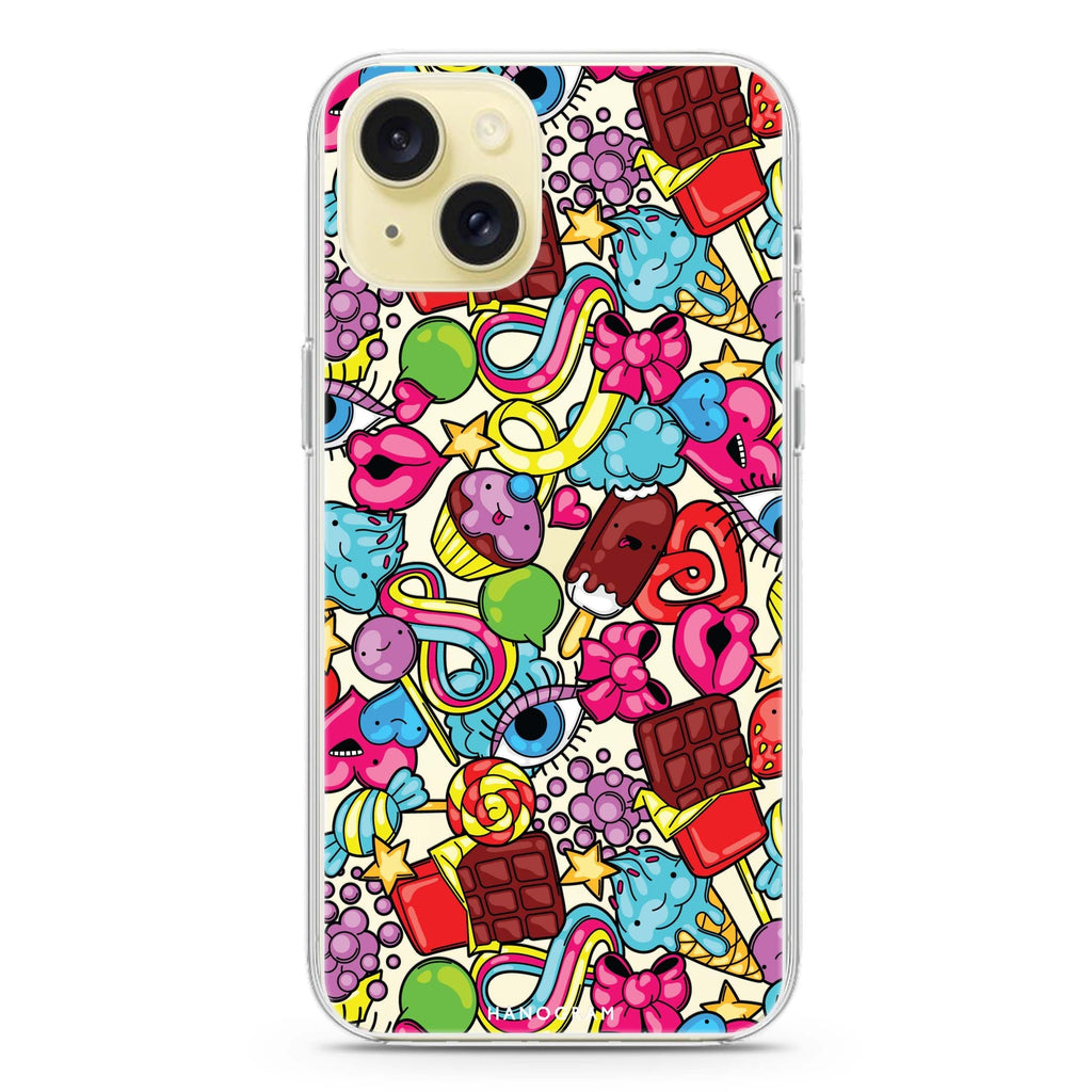 Doodle Delights iPhone 15 水晶透明保護殼
