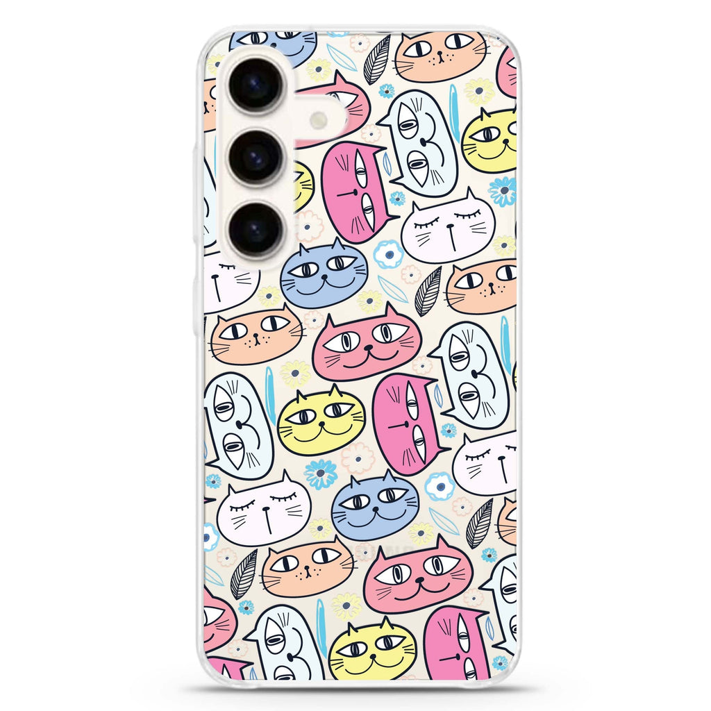 Feline Fantasia Samsung Galaxy S26/S25/S24 水晶透明保護殼正面展示