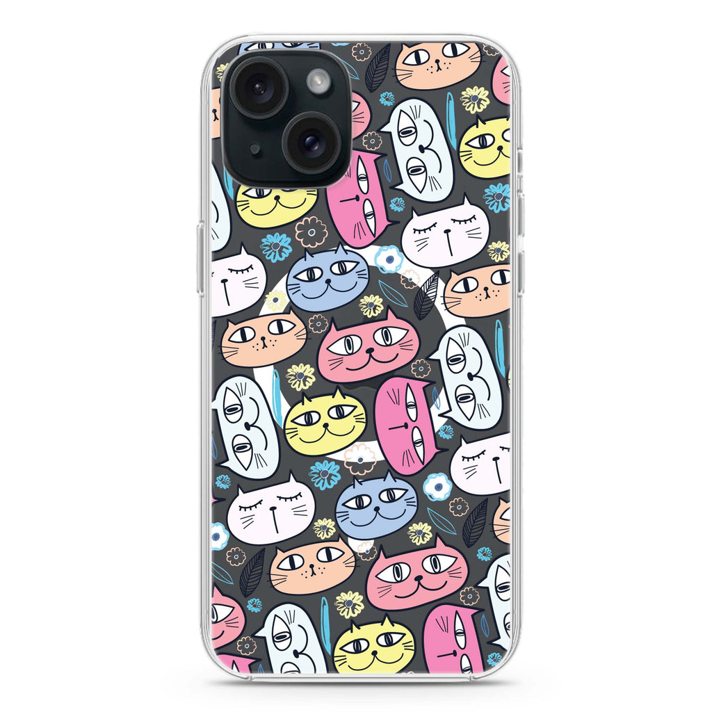 Feline Fantasia iPhone 15 Plus Magsafe 兼容水晶透明保護殼