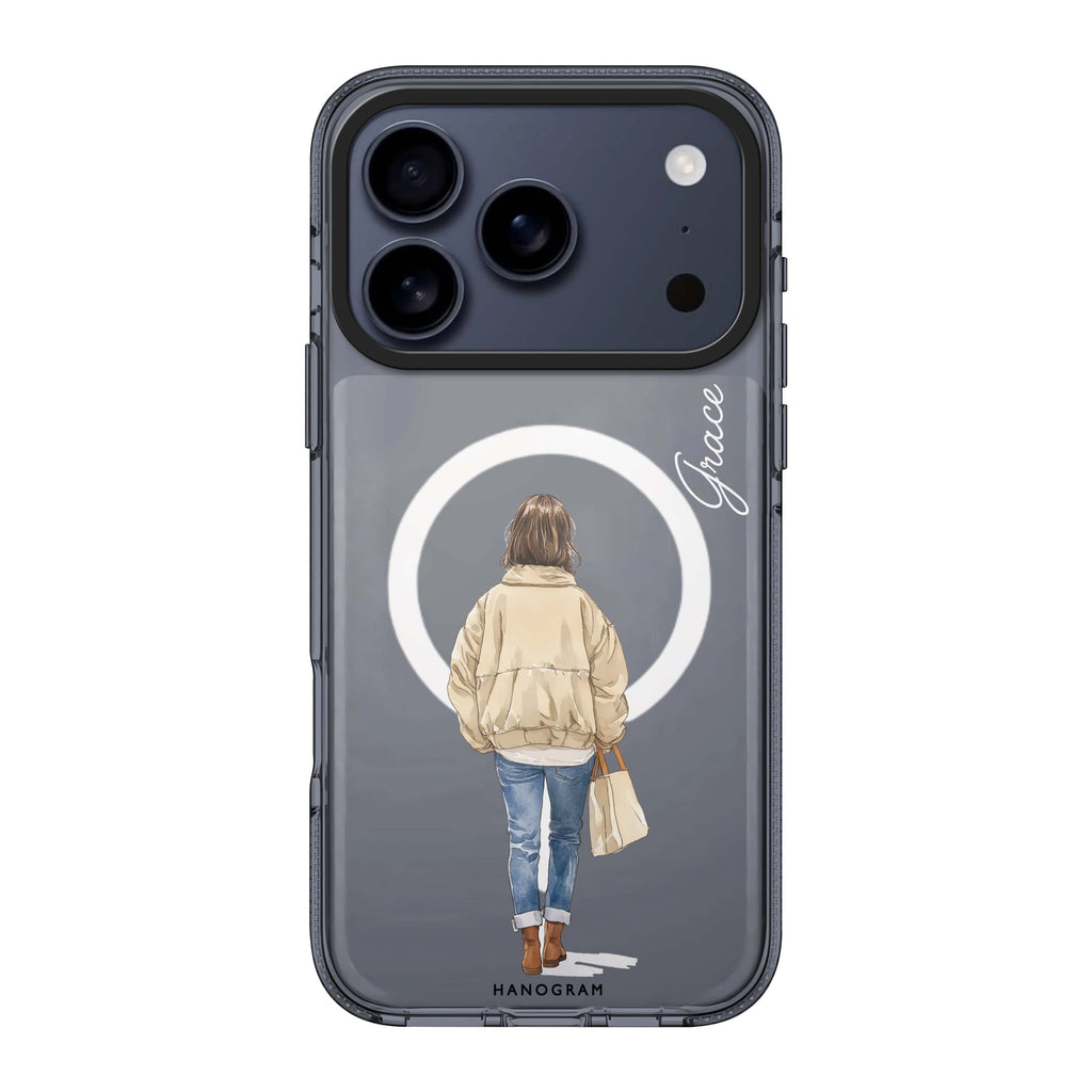 Everyday Stroll iPhone 17 Pro Max MagSafe 水晶透明保護殼 旅行圖案設計 可自訂名字及字色 圖1