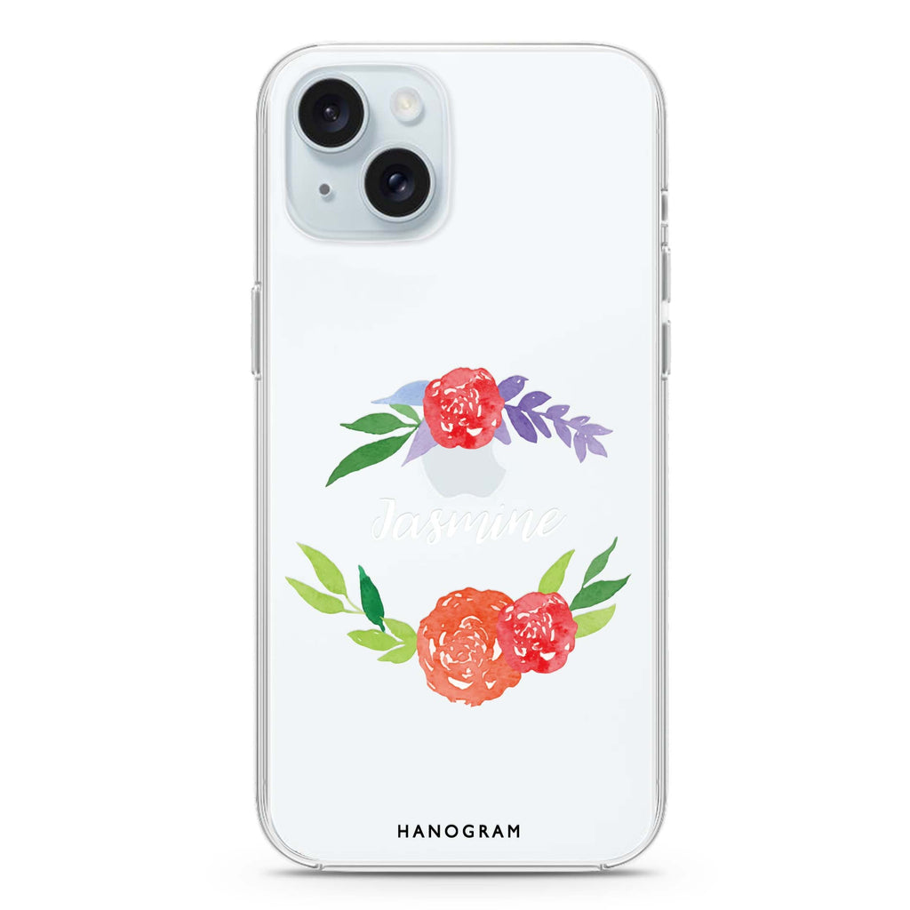 Floral Circle iPhone 15 plus 水晶透明保護殼