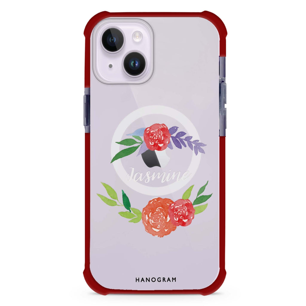 Floral Circle iPhone 15 Plus Magsafe 兼容超強防摔保護殼