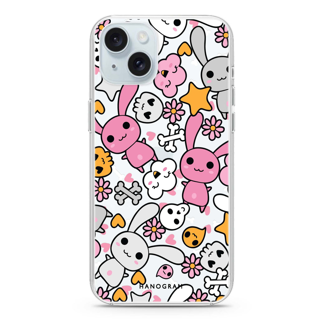 Bunny Doodles iPhone 15 plus 水晶透明保護殼