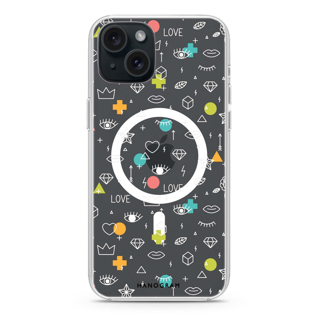 Affection Array iPhone 15 Magsafe 兼容水晶透明保護殼