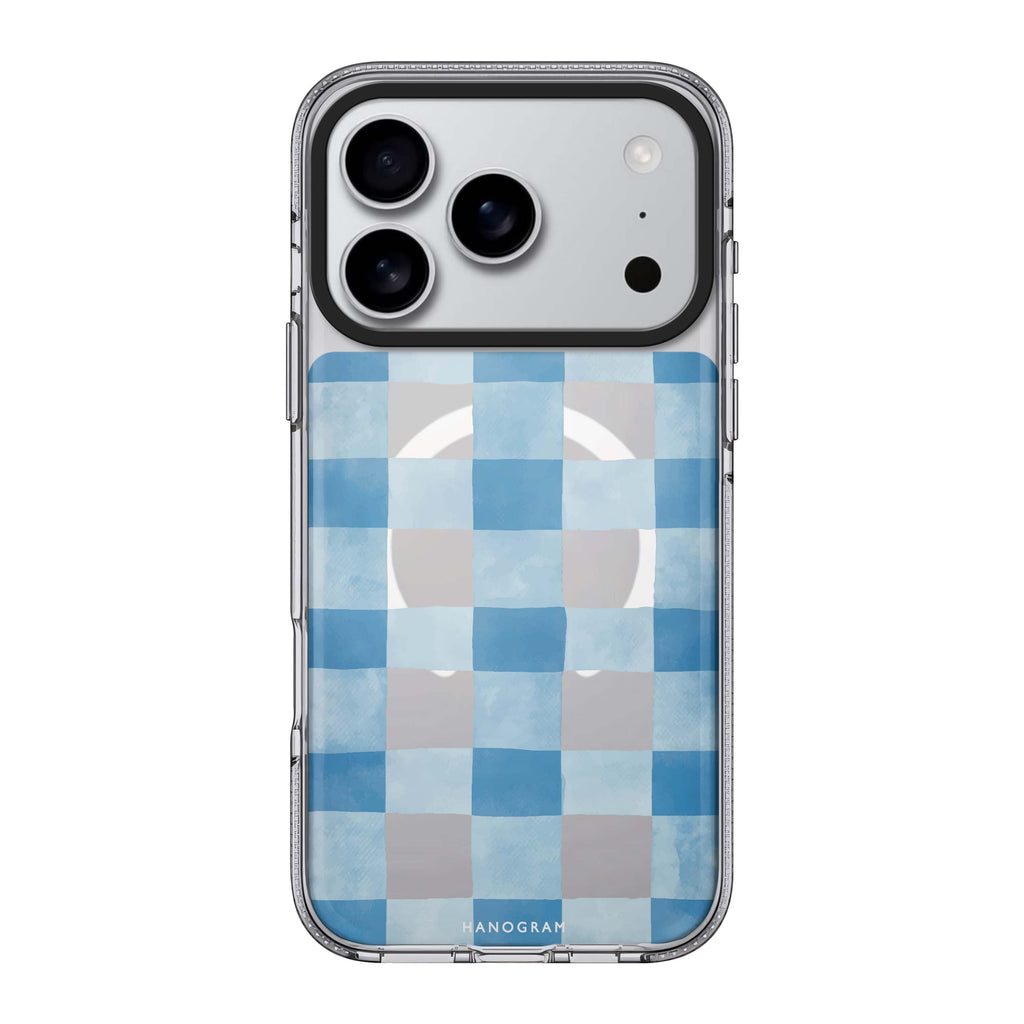 Gingham Sky iPhone 17 Pro Max MagSafe 水晶透明保護殼 自然風格設計 圖1