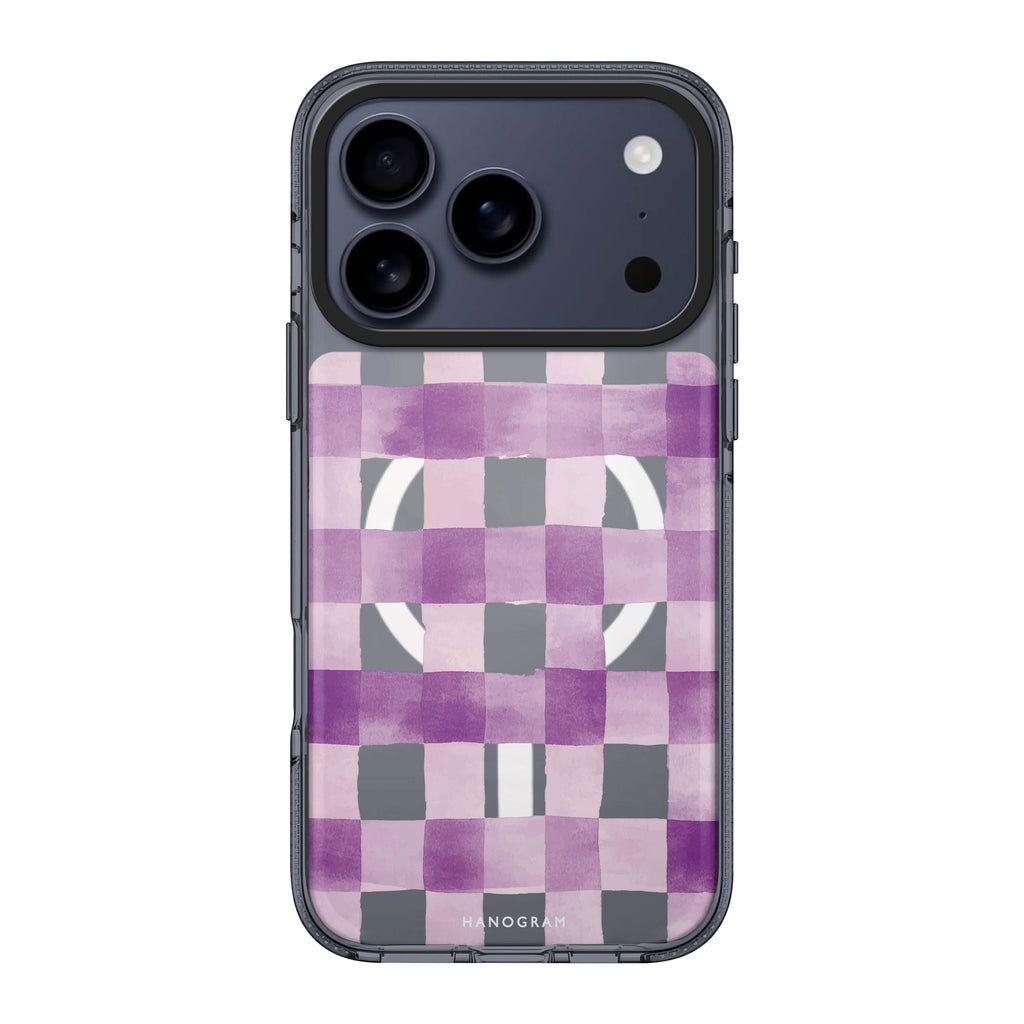 Lavender Checks iPhone 17 Pro Max MagSafe 水晶透明保護殼 花卉圖案設計 圖1