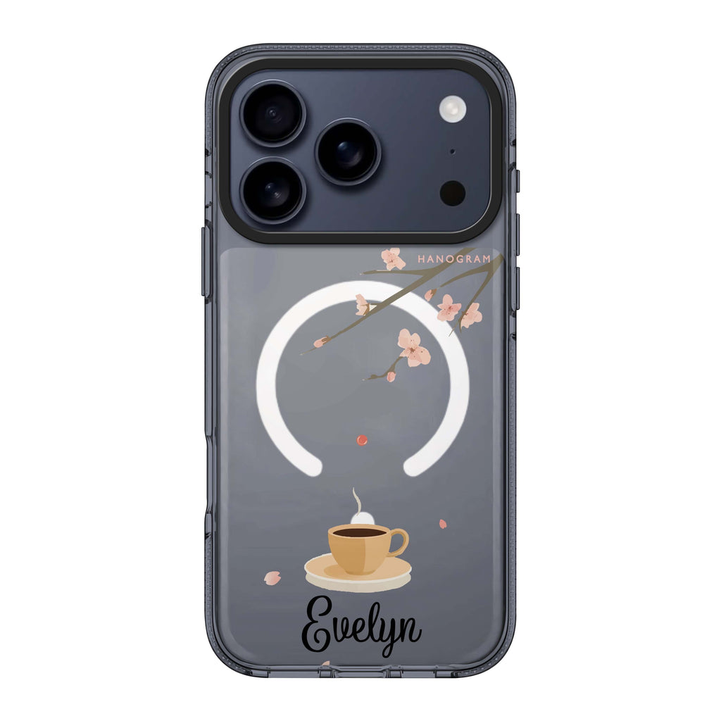 Quiet Bloom iPhone 17 Pro Max MagSafe 水晶透明保護殼 花卉圖案設計 可自訂名字及字色 圖1