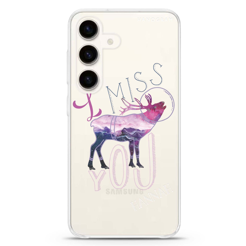 Galactic Love Samsung Galaxy S26/S25/S24 可加名字水晶透明保護殼正面展示