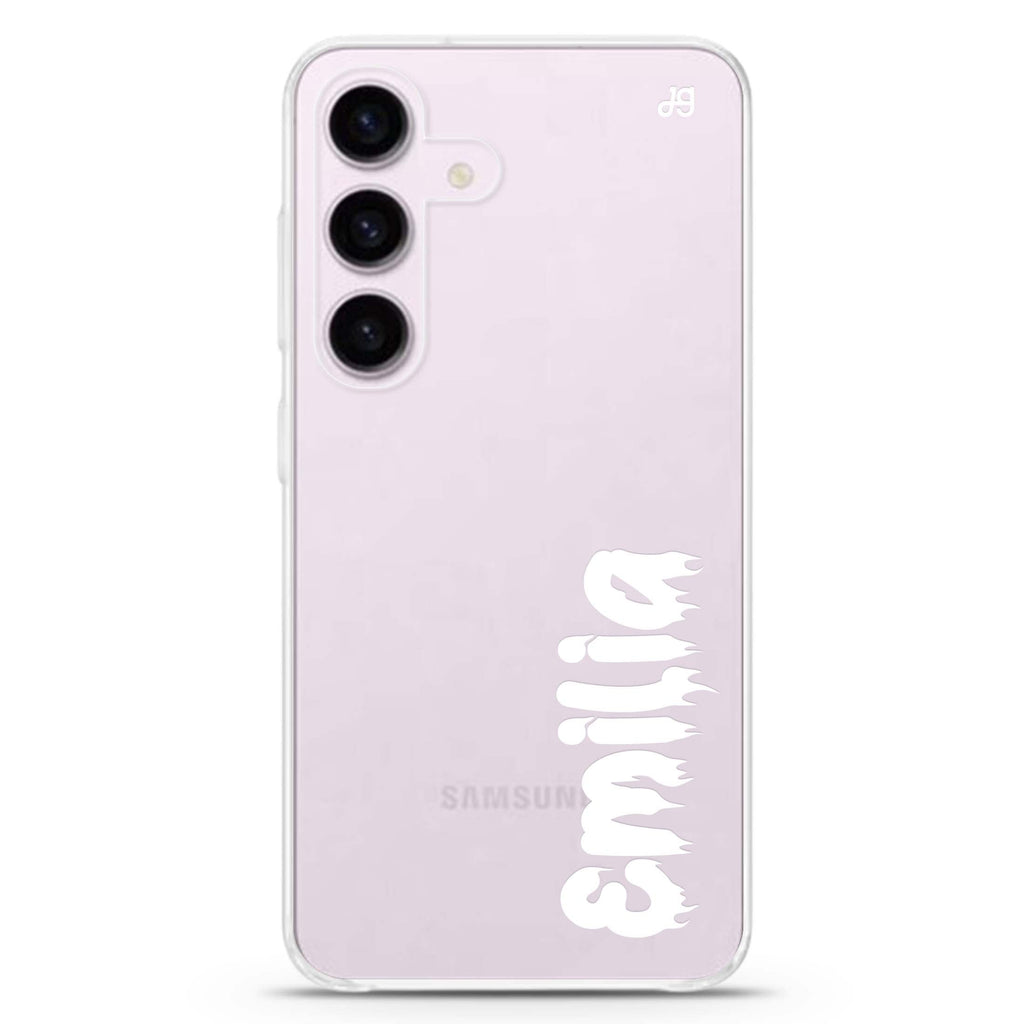Haunted Name Glow Samsung Galaxy S26/S25/S24 可加名字水晶透明保護殼正面展示