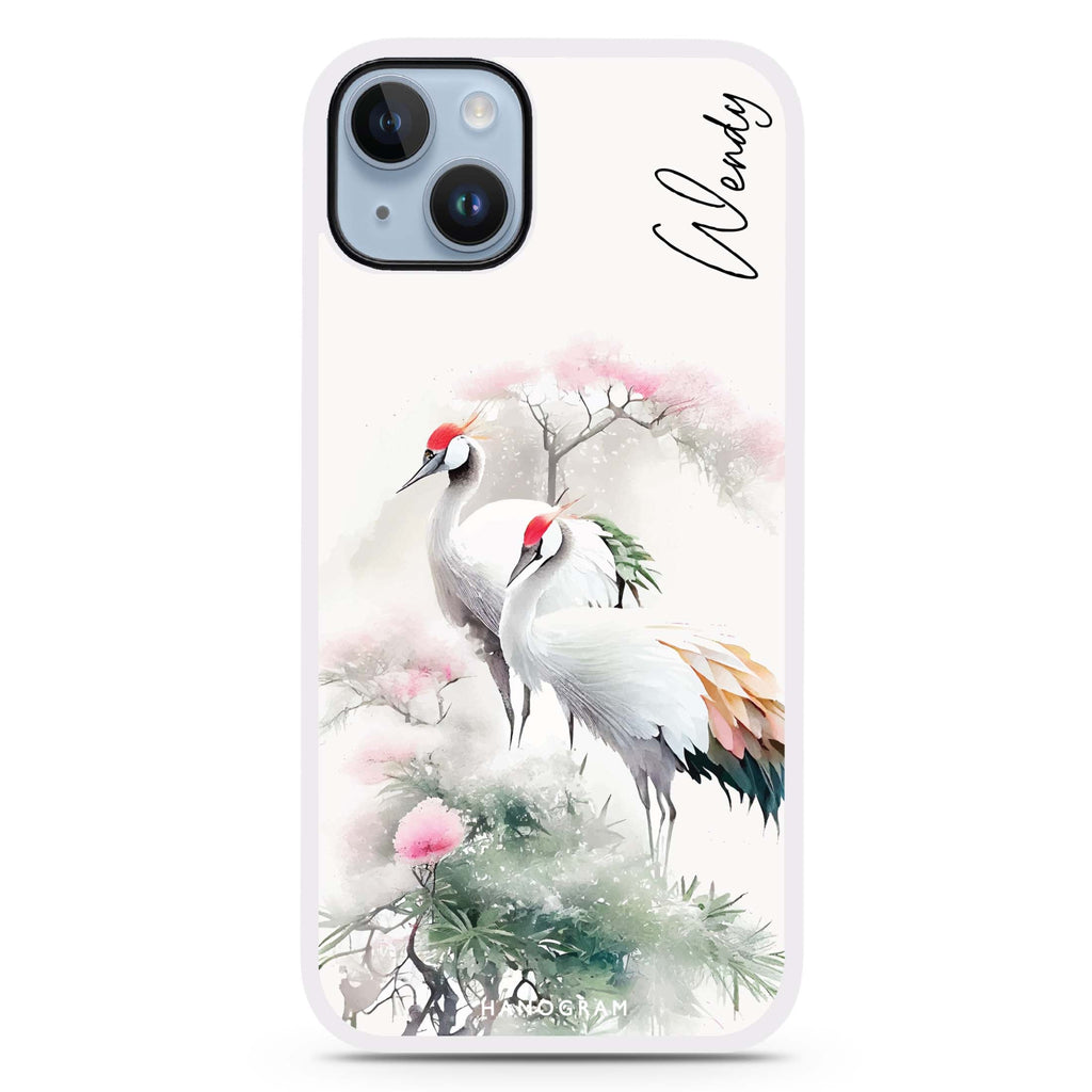 Pines & cranes iPhone 15 Plus 防衝擊保護殼