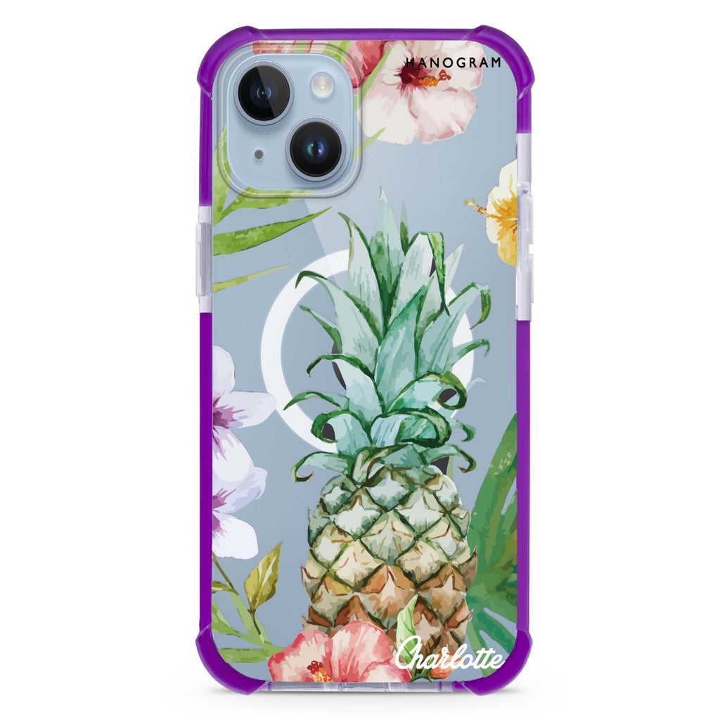 Pineapple & Floral iPhone 15 Plus Magsafe 兼容超強防摔保護殼