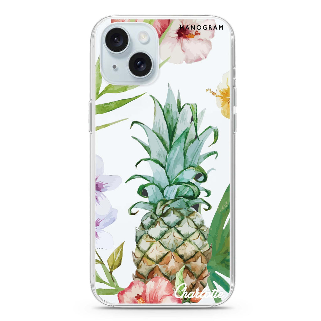 Pineapple & Floral iPhone 15 水晶透明保護殼