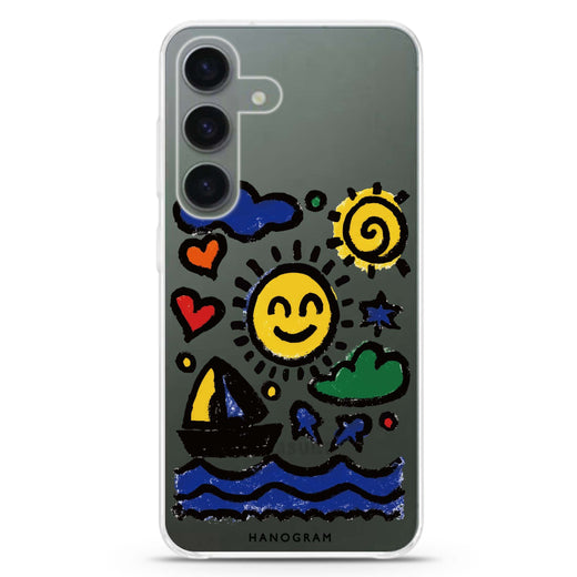 Seaside Memories Samsung Galaxy S26/S25/S24 水晶透明保護殼正面展示