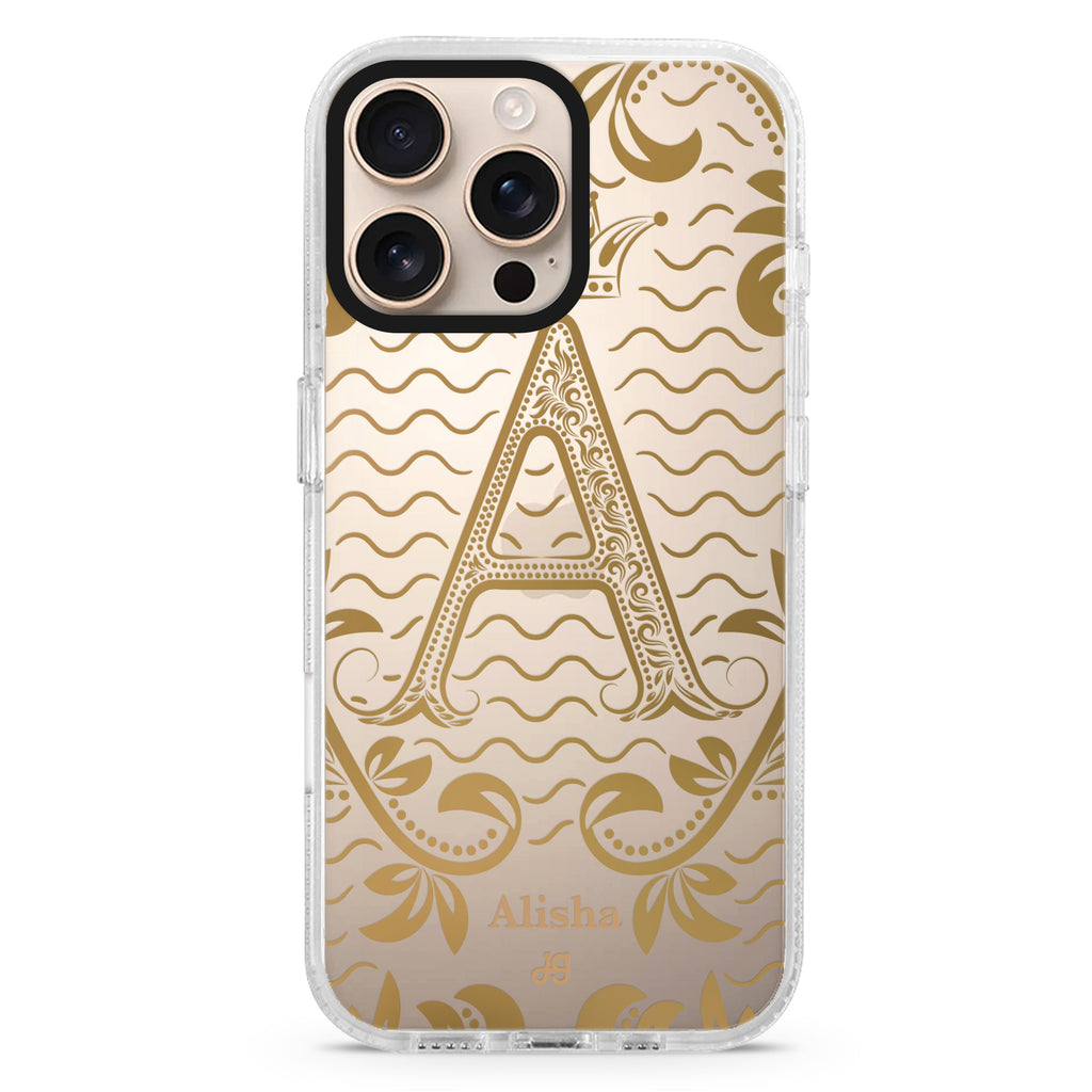 Royal Vintage Monogram iPhone 16 Pro & 16 Pro Max Case - Personalized and Stylish Protection