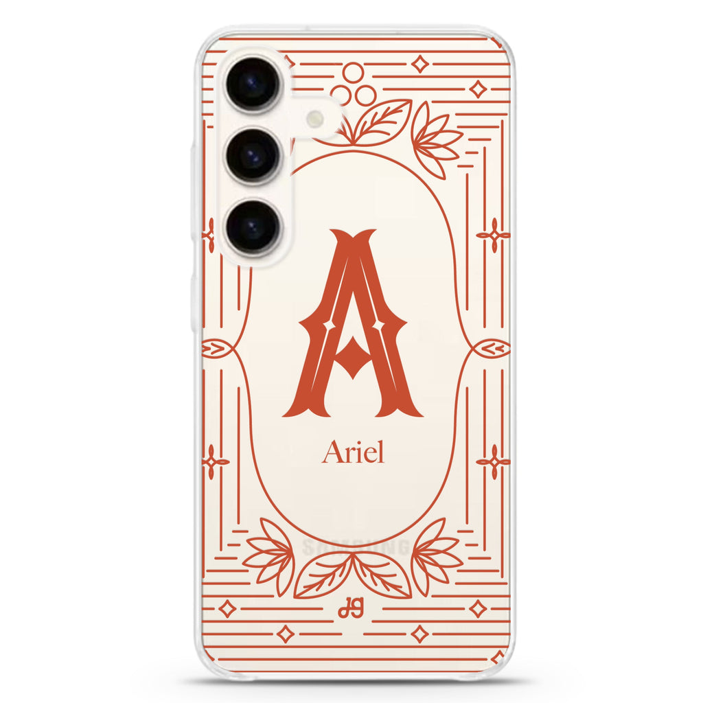 Artistic Monogram I Samsung Galaxy S26/S25/S24 水晶透明保護殼正面展示