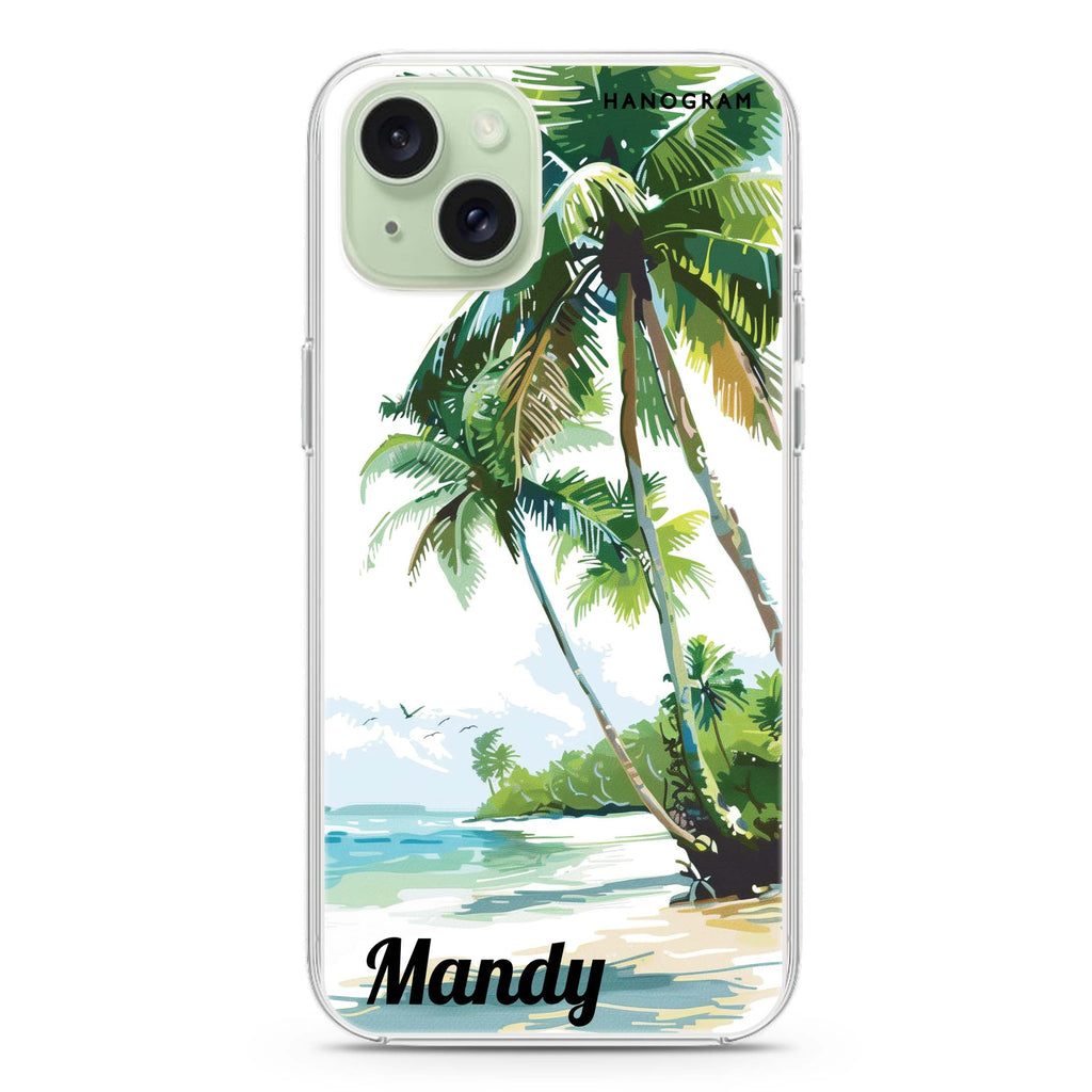 Tropical Tranquility iPhone 15 Magsafe 兼容水晶透明保護殼