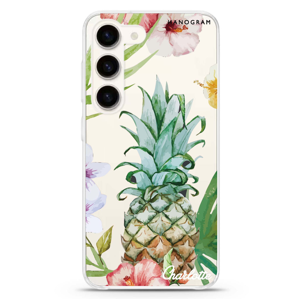 Pineapple & Floral Samsung Galaxy 水晶透明保護殼