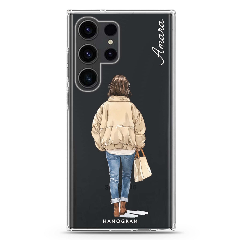 Everyday Stroll Samsung Galaxy Ultra 可加名字透明保護殼，適用 S26/S25/S24/S23 Ultra，圖1