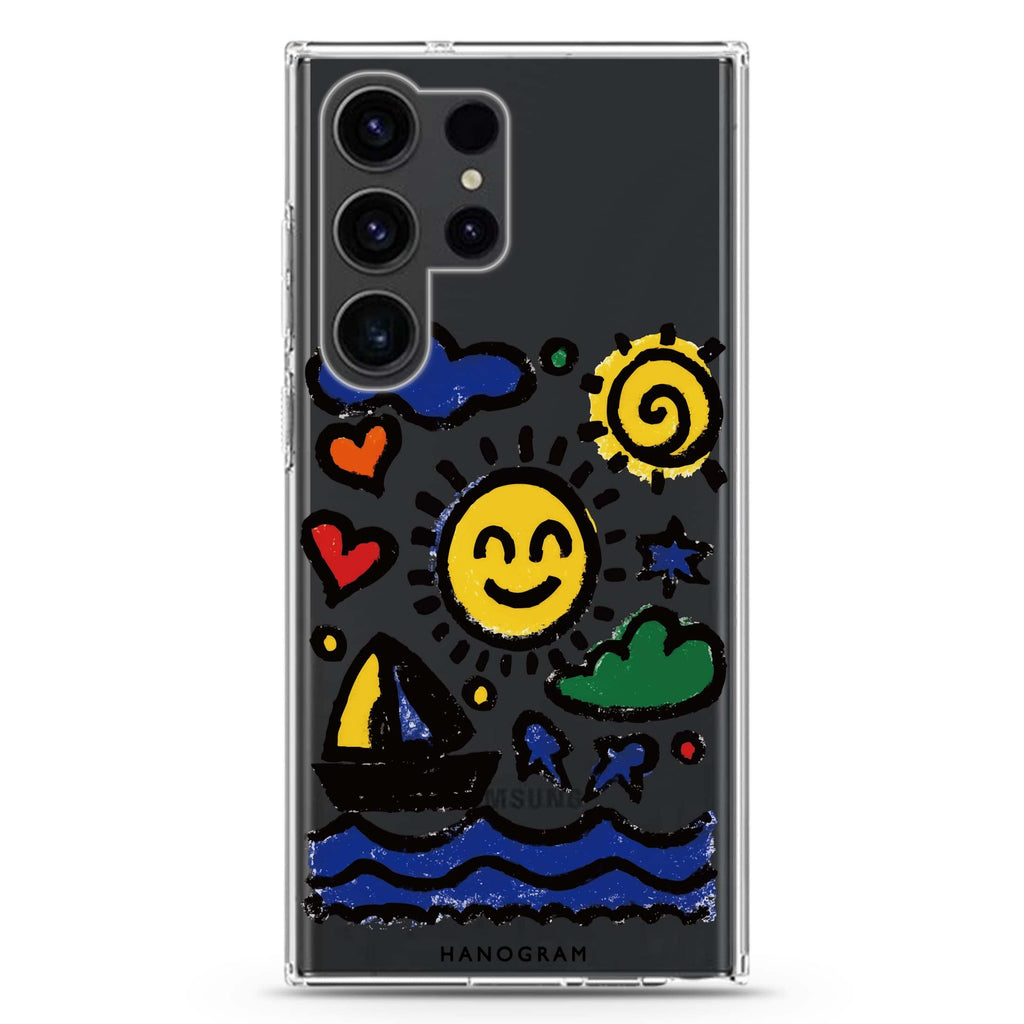 Seaside Memories Samsung Galaxy Ultra 透明保護殼，適用 S26/S25/S24/S23 Ultra，圖1