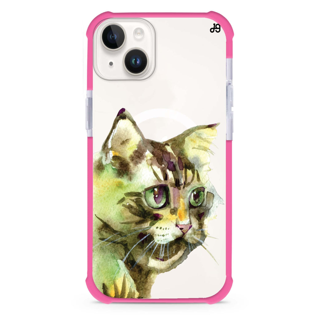 Watercolour Cat iPhone 15 Plus Magsafe 兼容超強防摔保護殼