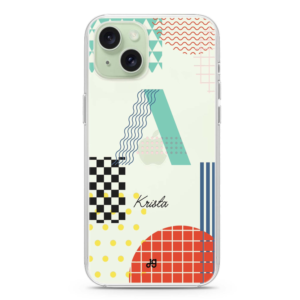 Memphis Monogram iPhone 15 plus 水晶透明保護殼
