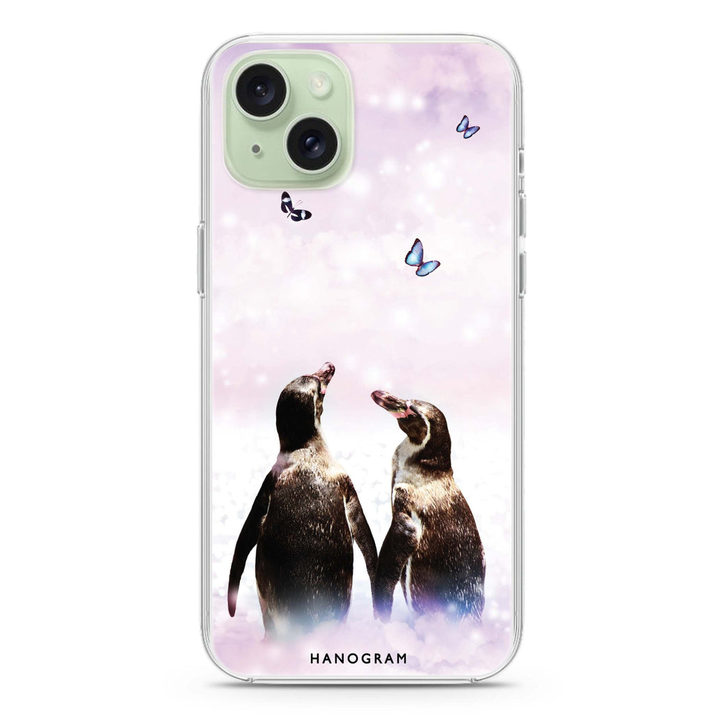 Penguin Gaze iPhone 15 Plus Magsafe 兼容水晶透明保護殼