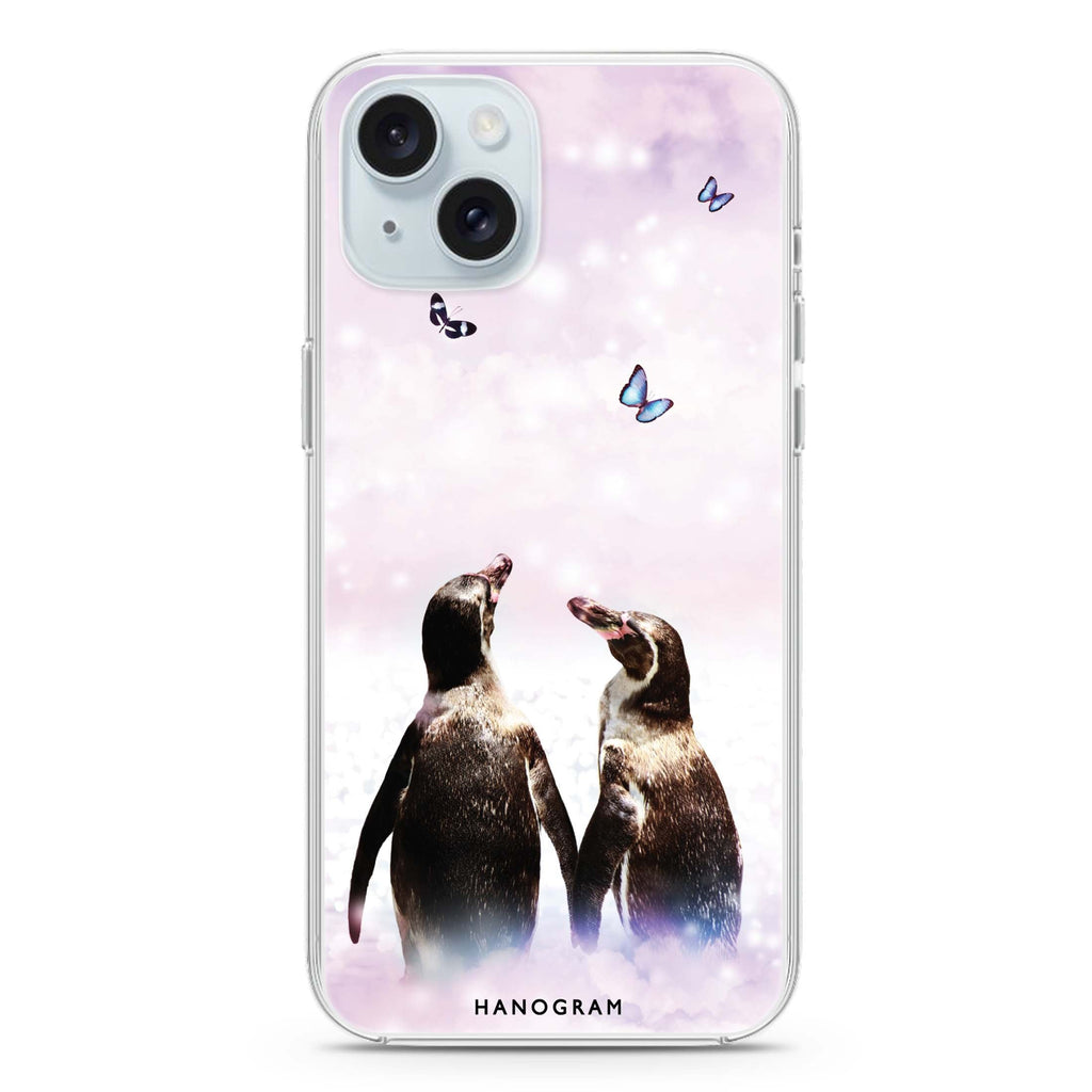 Penguin Gaze iPhone 15 plus 水晶透明保護殼