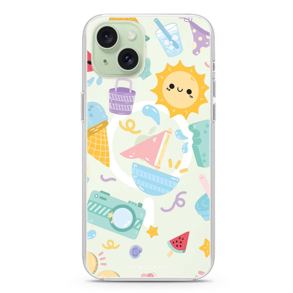 Adorable Aesthetics iPhone 15 Plus Magsafe 兼容水晶透明保護殼