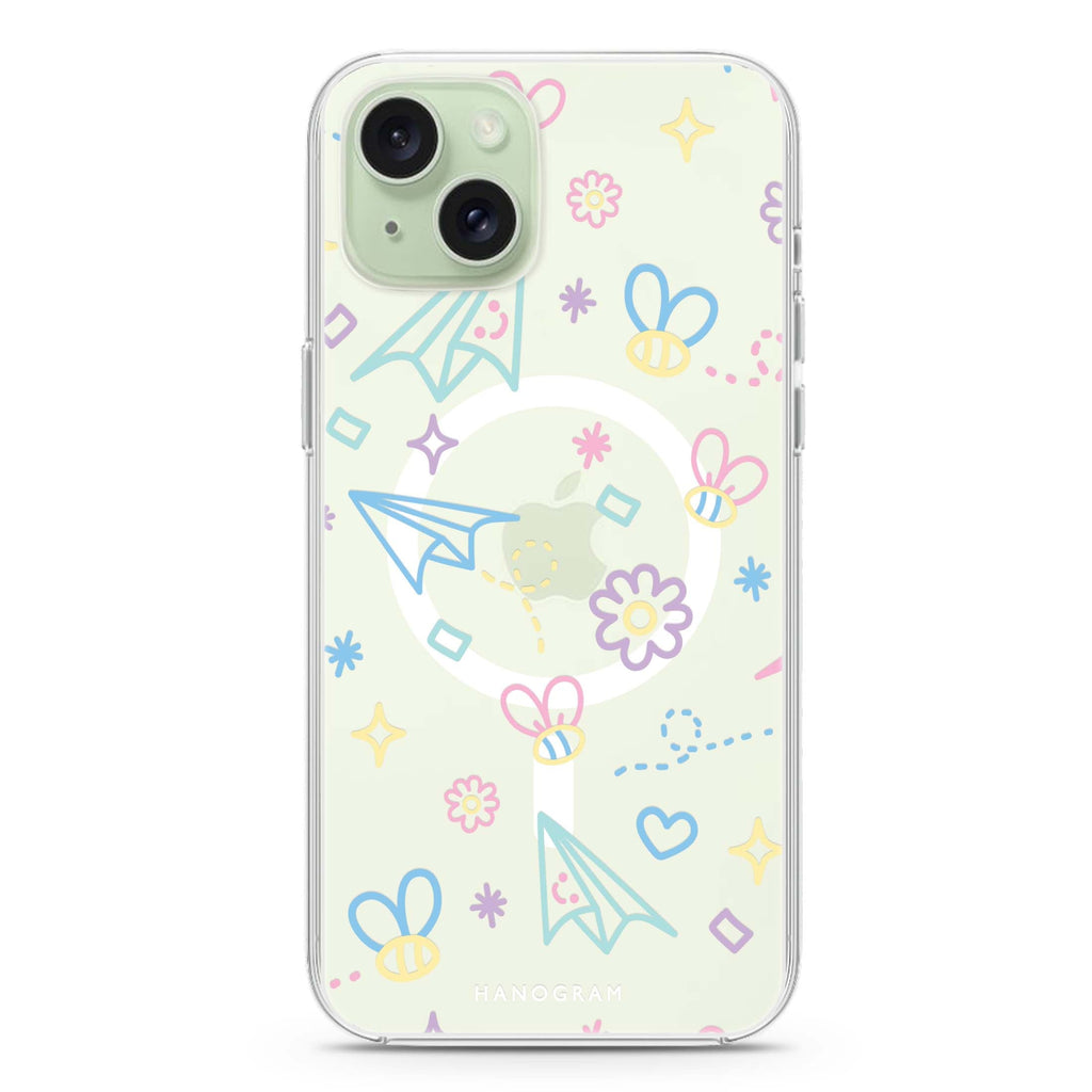 Playful Patterns iPhone 15 Plus Magsafe 兼容水晶透明保護殼