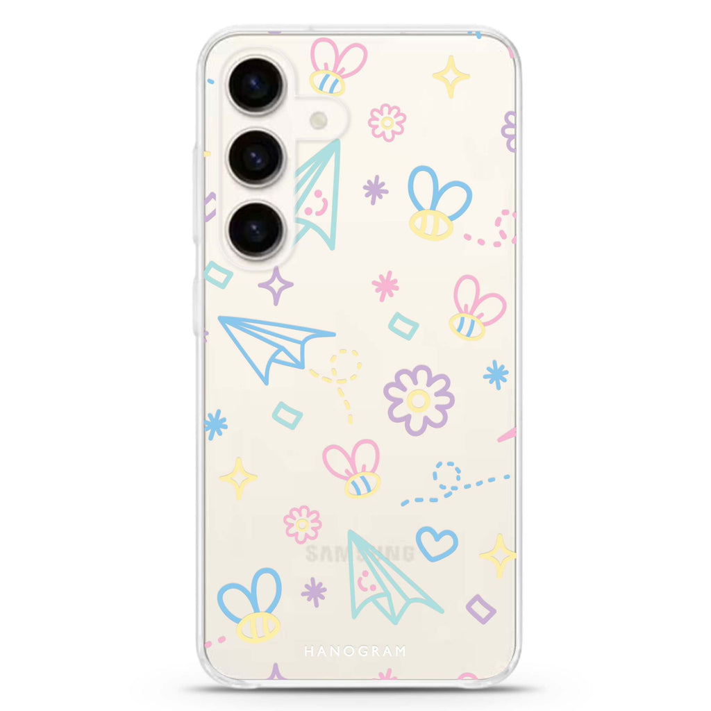 Playful Patterns Samsung Galaxy S26/S25/S24 水晶透明保護殼正面展示